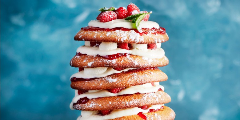 Eierkoektaartje met frambozen