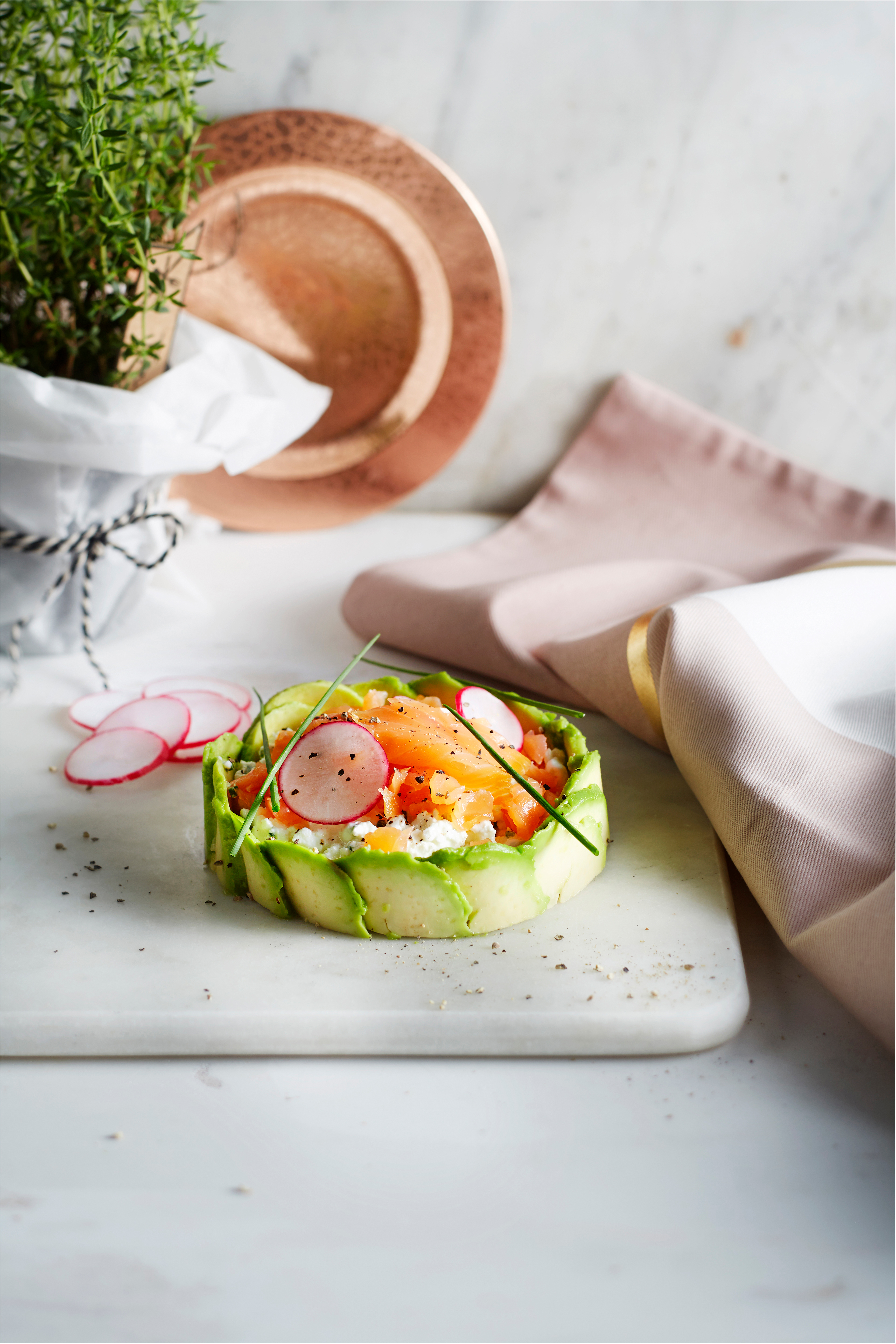 Avocadotorentje met zalm