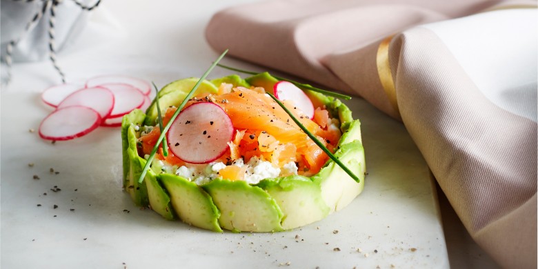 Avocadotorentje met zalm