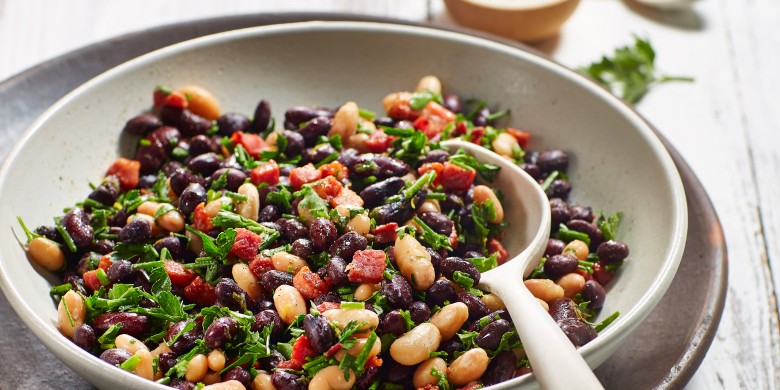 Bonensalade met citroen en spekjes