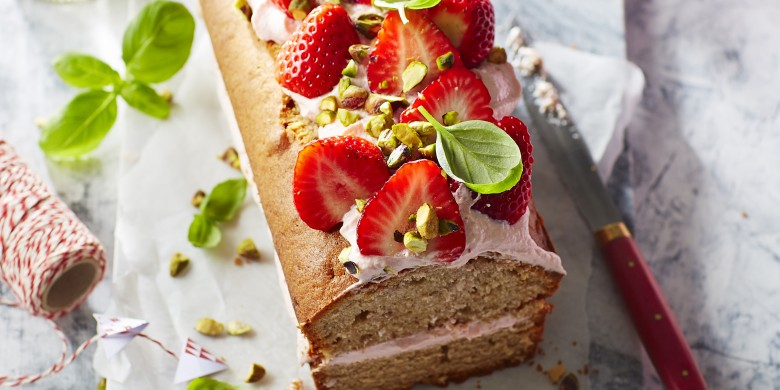 Pink strawberry cake