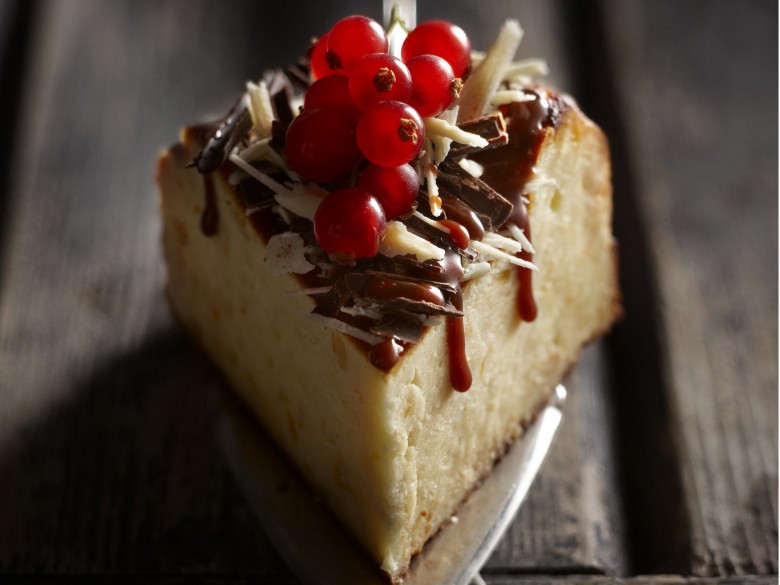 Cheesecake met chocoladekrullen
