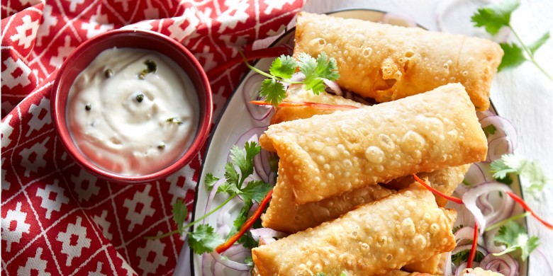 Hot shrimp filo's