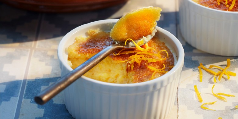 Flan de mandarina y limon