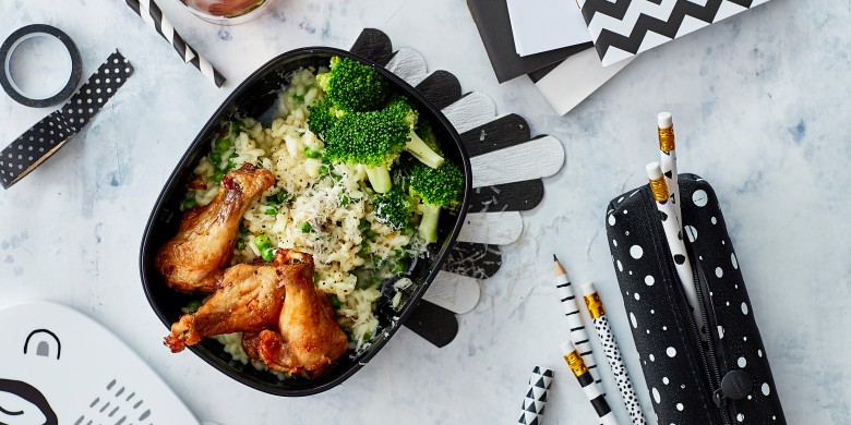 Citroenrisotto met gemarineerde kipkluifjes