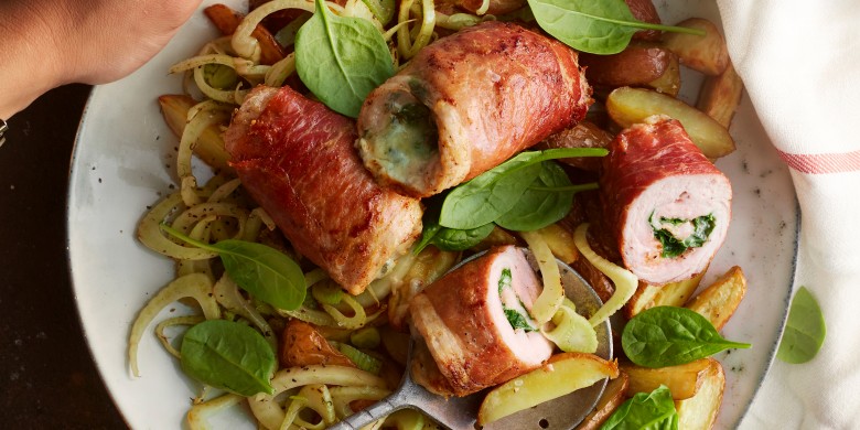 Involtini met gorgonzola en spinazie