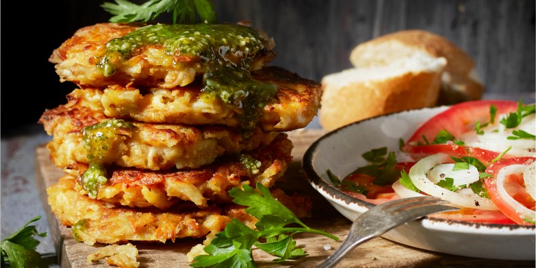 Rösti van knolselderij met peterseliepesto