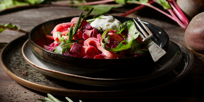 Tagliatelle met bietjes en ricotta