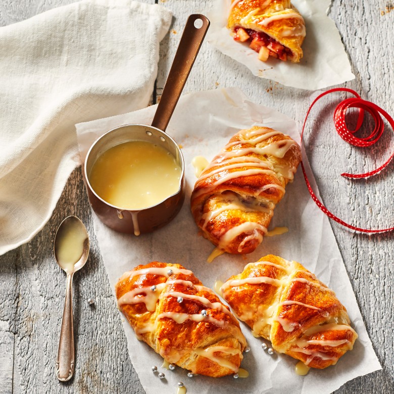 Cranberrycroissants met witte chocolade