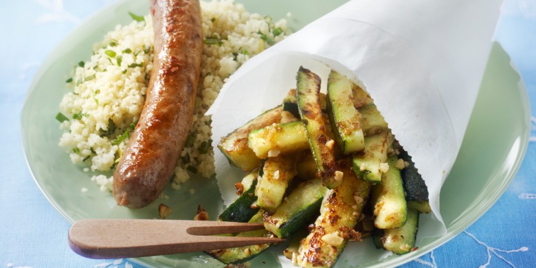 Courgettefrieten met kruidencouscous
