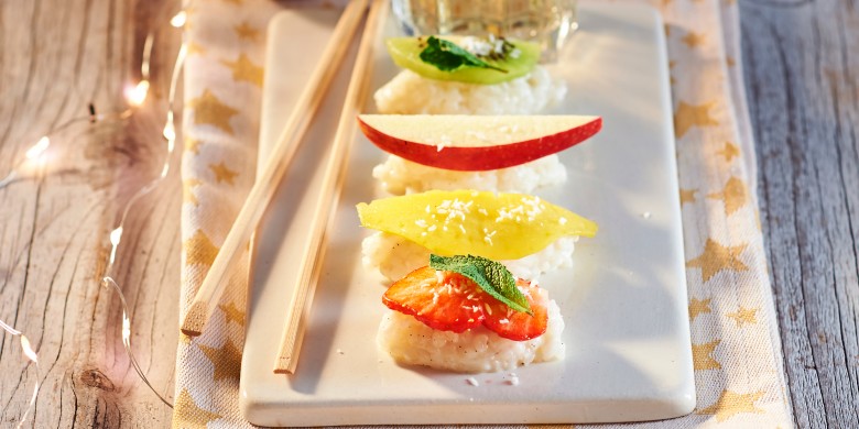 Fruitige kokos-'sushi'