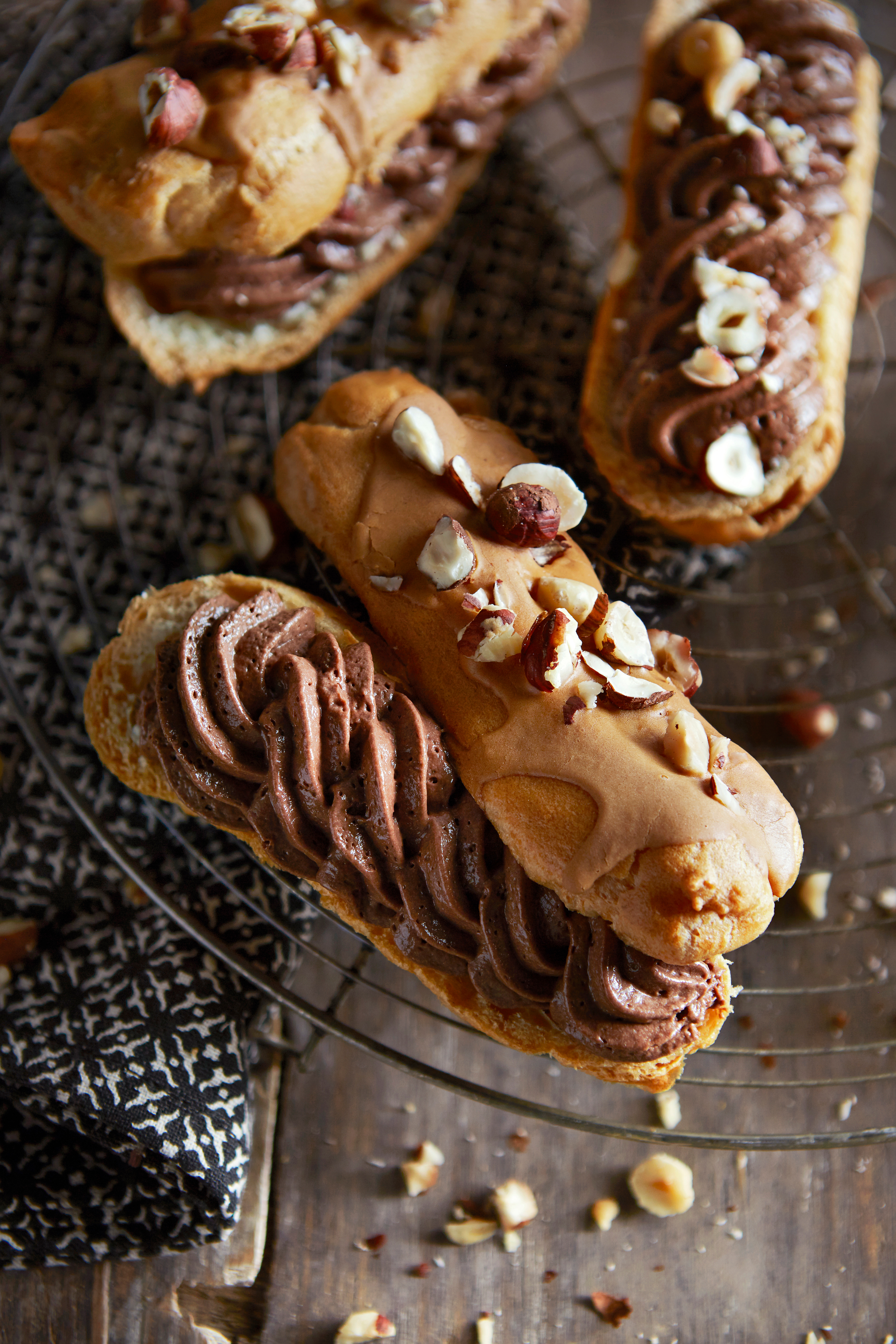 Eclairs met choco-hazelnootvulling