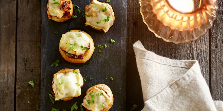 Gegratineerde gevulde champignons