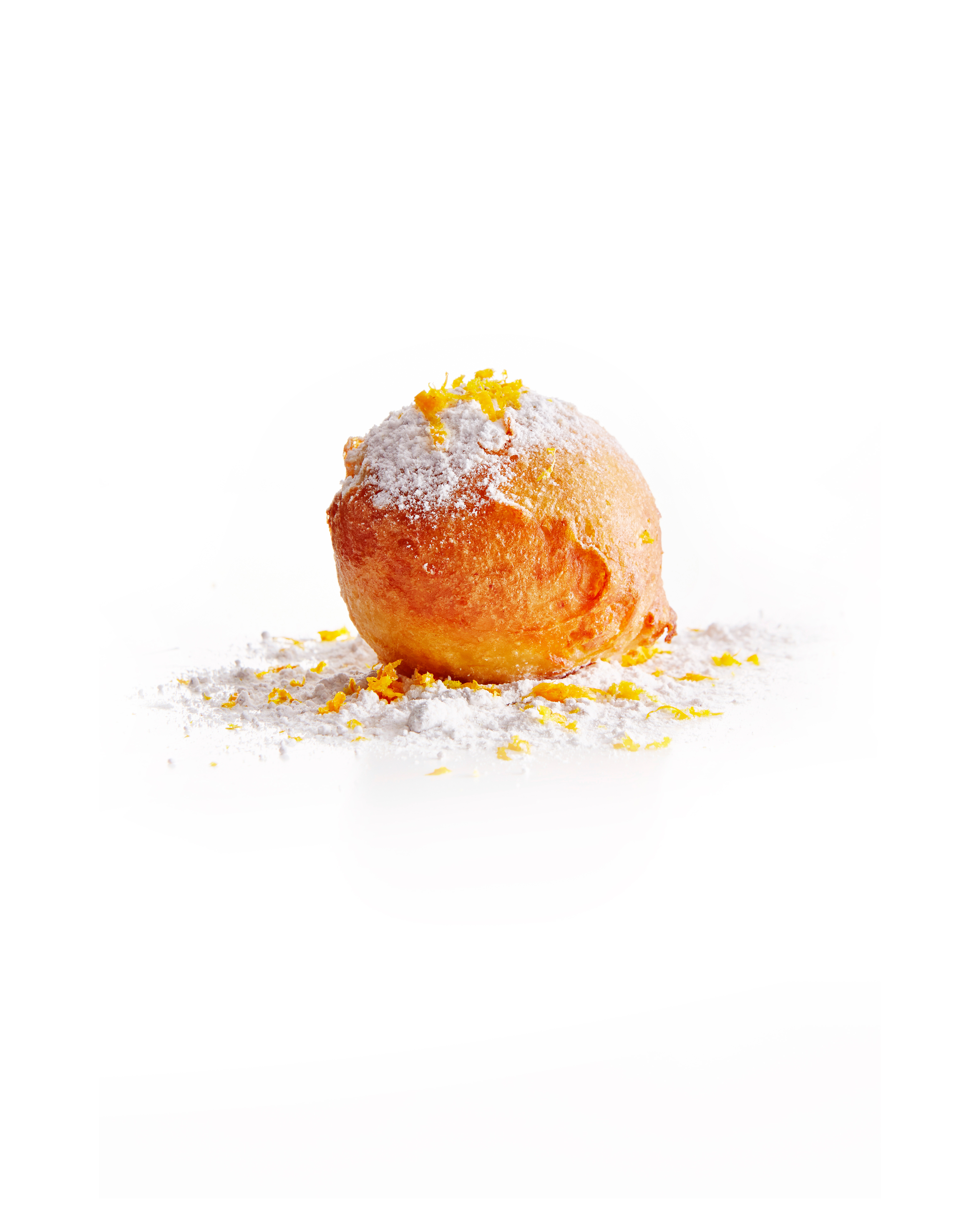 Oliebollen met sinaasappel en gestampte muisjes
