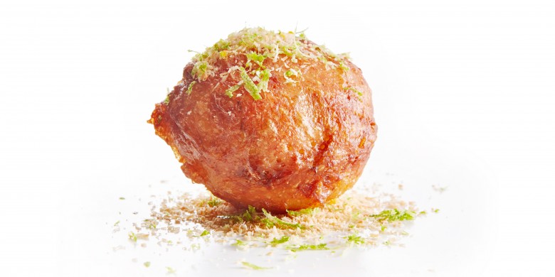 Oliebollen met kokos en limoen