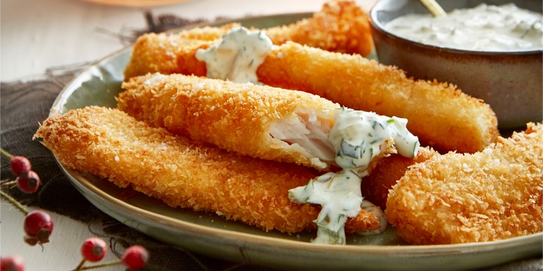 Homemade vissticks met remoulade