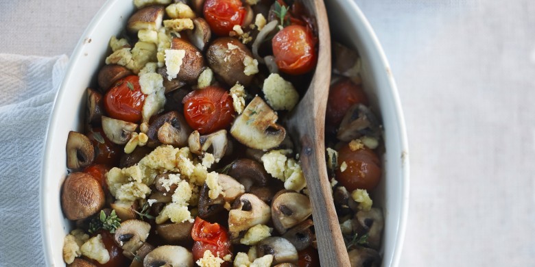 Crumble van kastanjechampignons