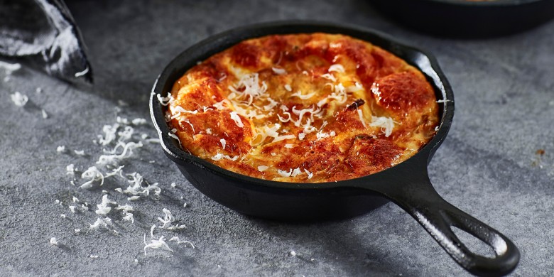 Pompoenfrittata met linzensalade