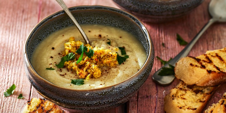 Bloemkoolsoep met krab