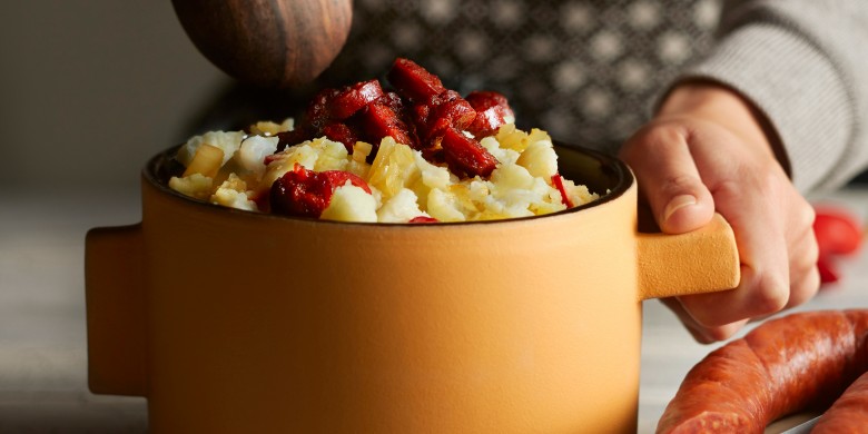 Spicy bloemkoolstamppot met krokante chorizo