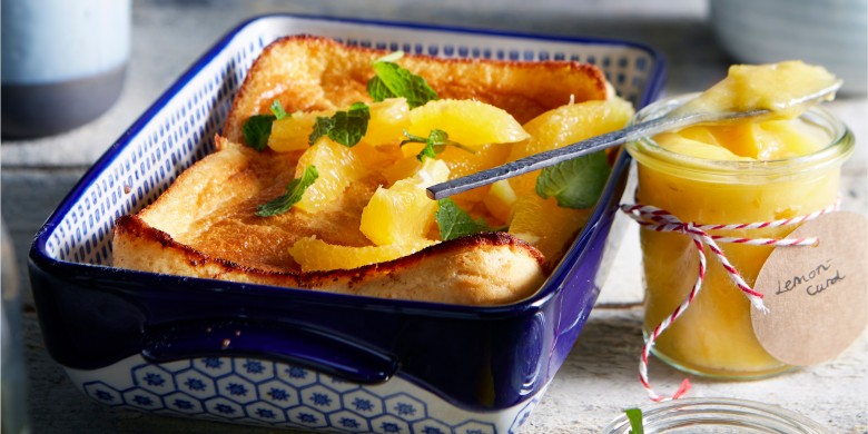 Dutch baby met sinaasappel en lemon curd