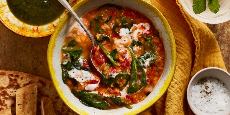 Dahl met korianderolie