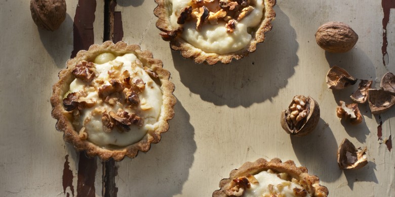 Druiventaartjes met ricotta en walnoten