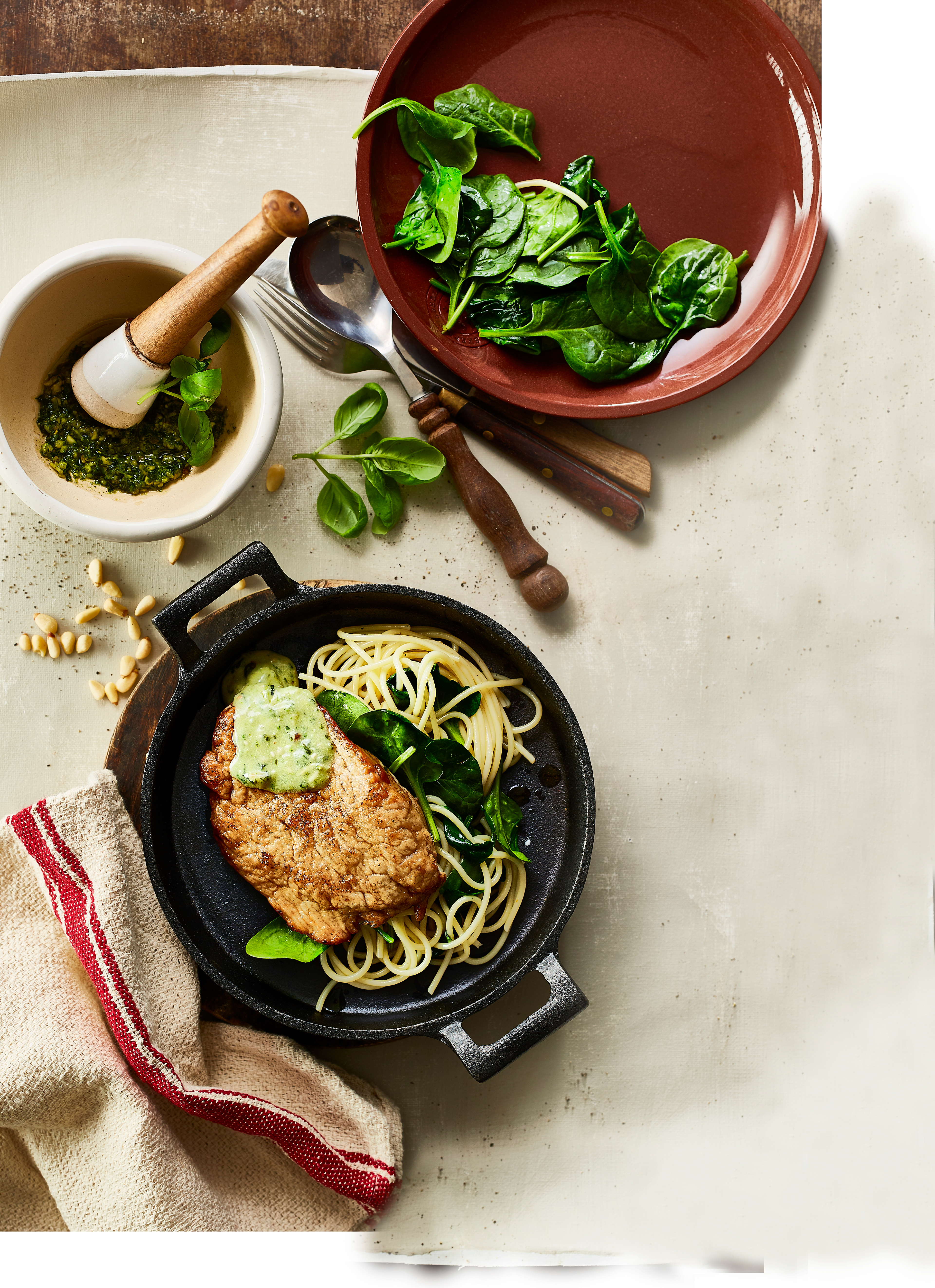 Schnitzel met pestosaus