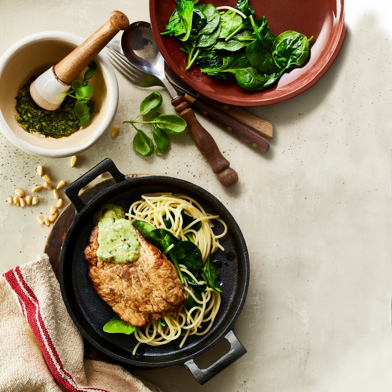 Schnitzel met pestosaus