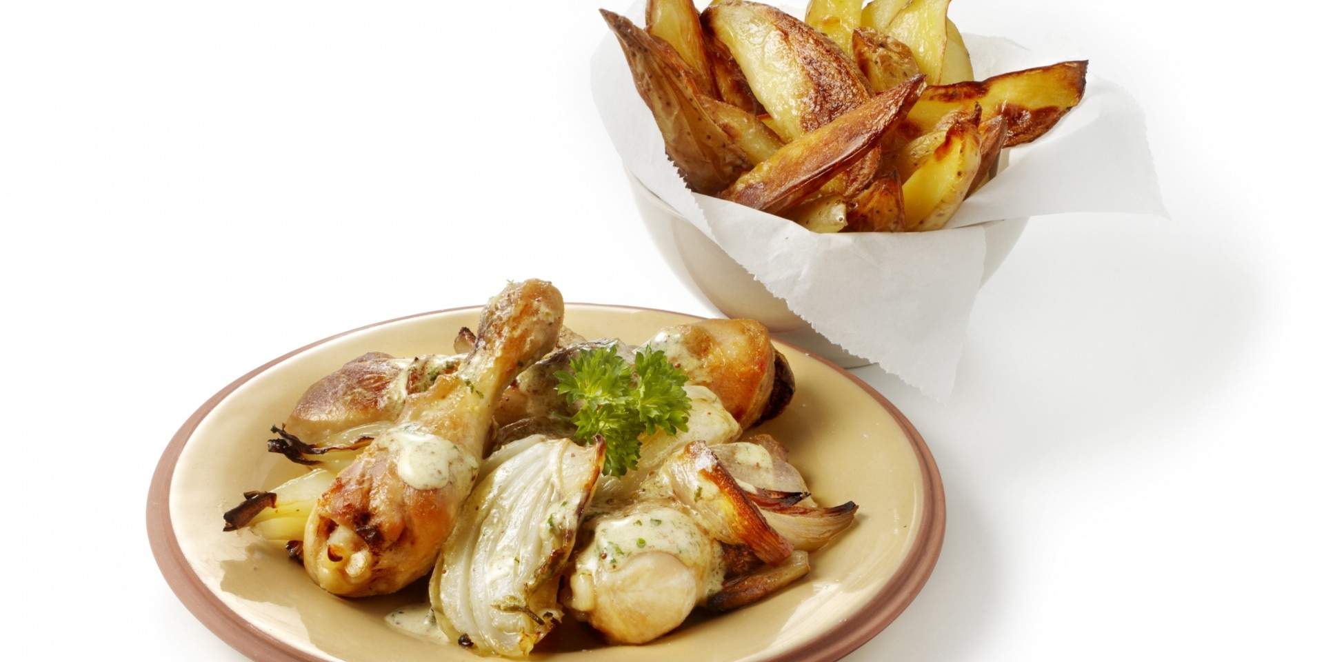 Drumsticks met sjalotjes en venkel