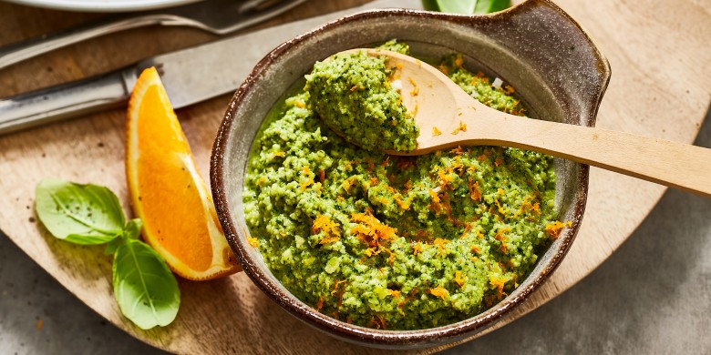 Sinaasappel-basilicumpesto