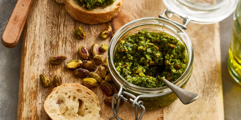 Pistachepesto met rucola