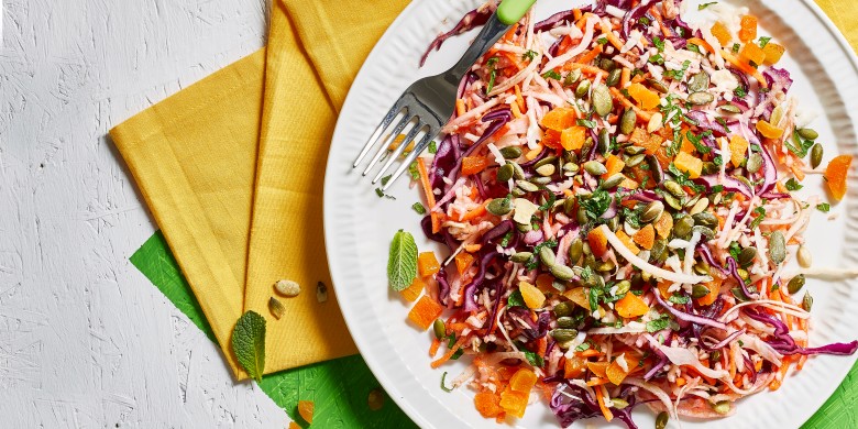 Regenboog-coleslaw