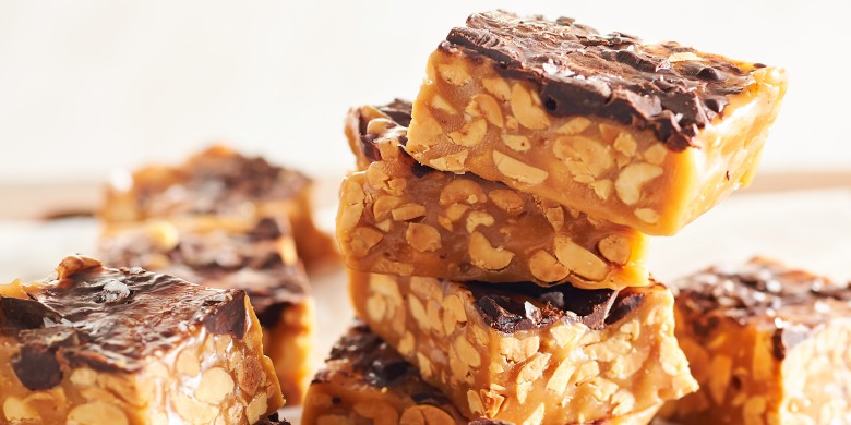 Pindafudge met chocolade en zeezout