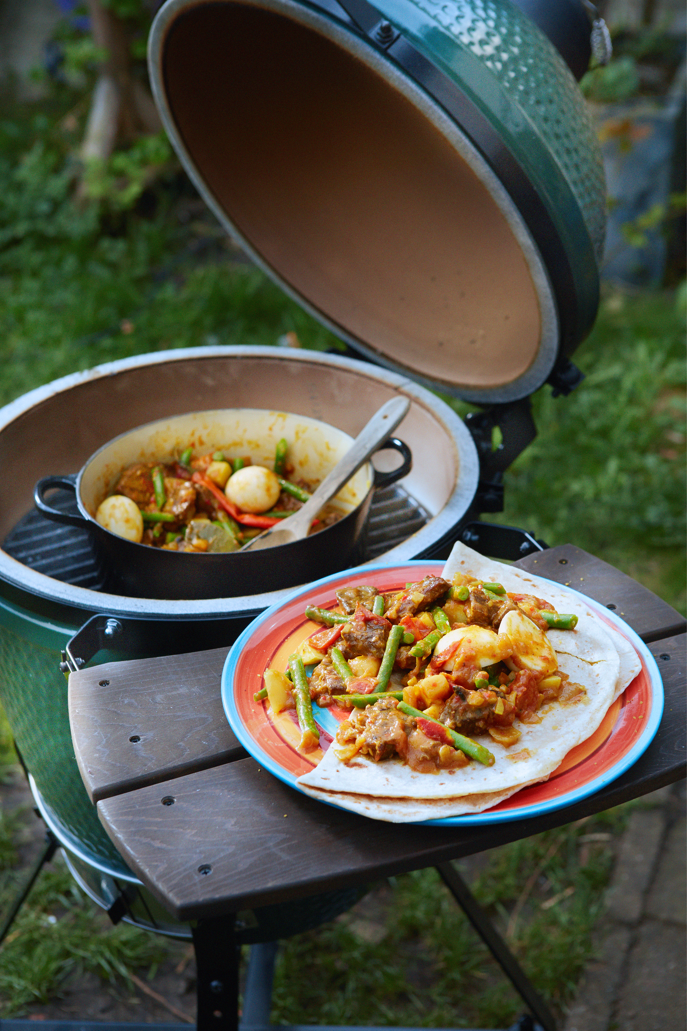 Roti masala met lamsvlees