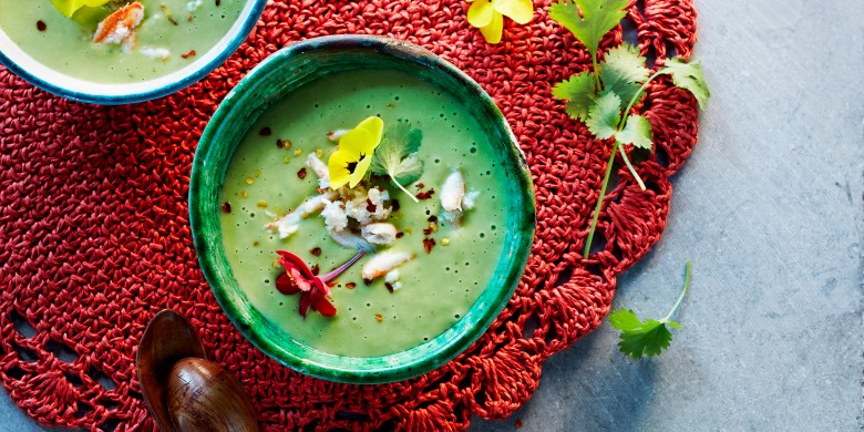 Avocadocrèmesoepje met krab