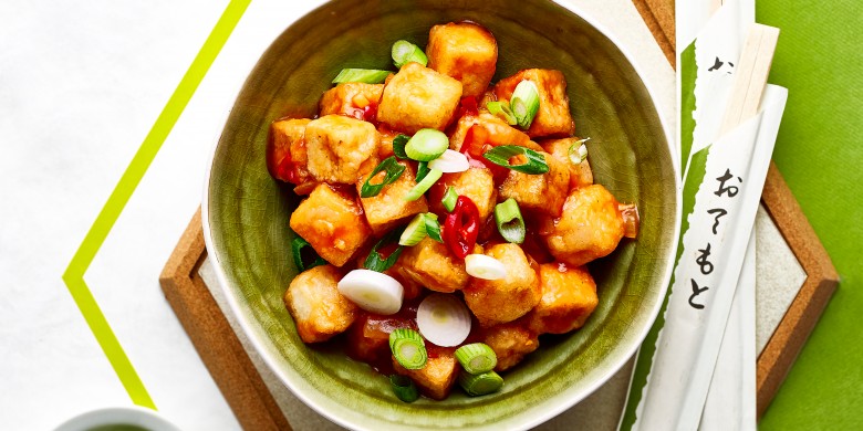 Chinese tofu met zoetzure saus